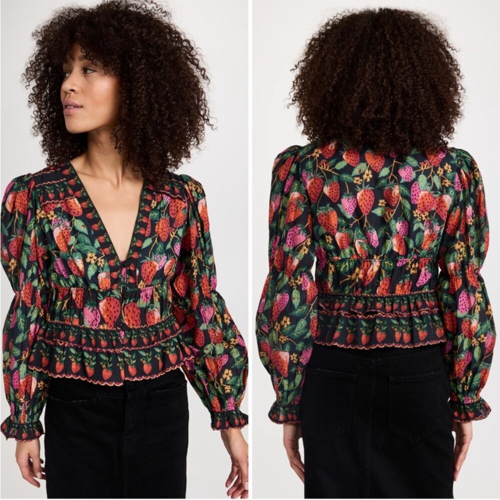 FARM Rio Multicolor V-Neck Blouse